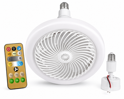 🌬️ AeroLight 2 en 1™ Foco LED + Ventilador con Control Remoto